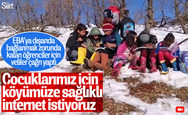 Siirt’te köy öğrencileri, EBA’ya girmek için -10 derecede saatlerce yürüyor