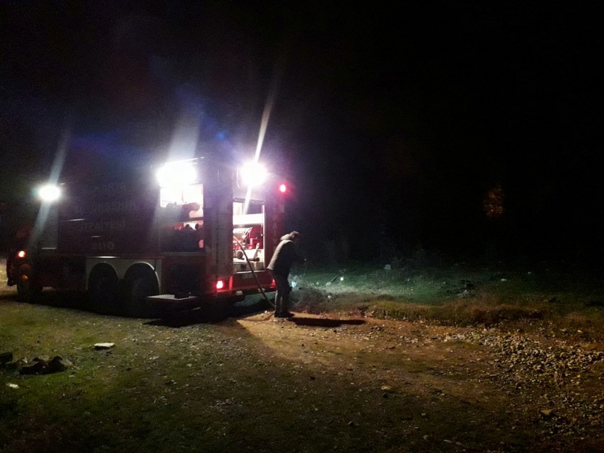 A fire broke out in the forest where Adil Öksüz buried his bags # 1