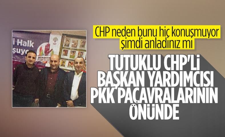 Cihan Yavuz'un sözde PKK bayrağı önündeki pozu
