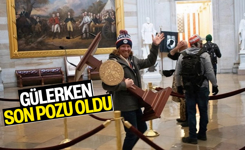ABD'deki Kongre baskınında kürsüyü çalan adam yakalandı