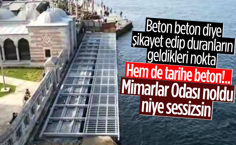 İBB, Şemsipaşa Camii'nin deniz tarafına beton yol yapıyor