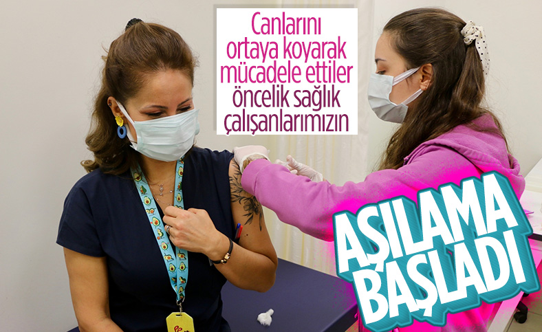 İstanbul'da sağlık çalışanları korona aşısı olmaya başladı