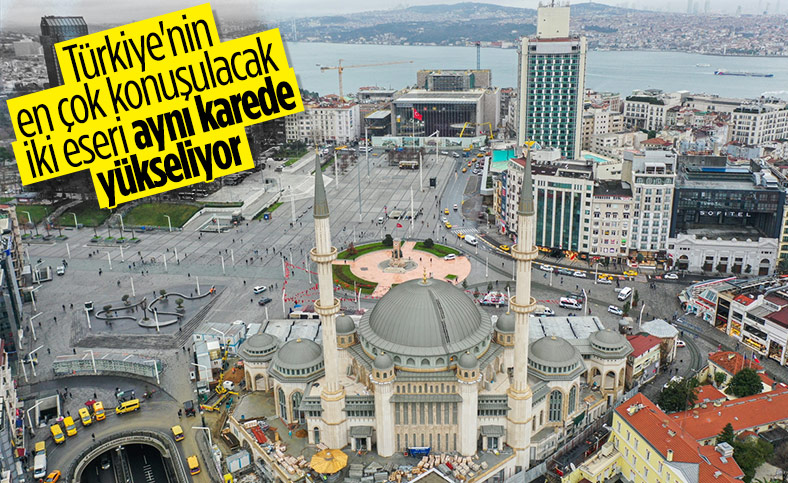 Taksim'de cami ve AKM inşaatında son aşama