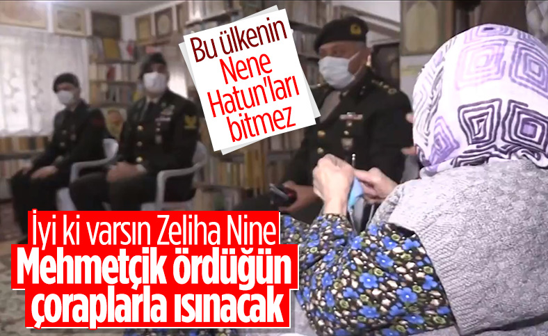 Yalovalı Zeliha Nine, ördüğü çorapları Mehmetçik'e gönderdi