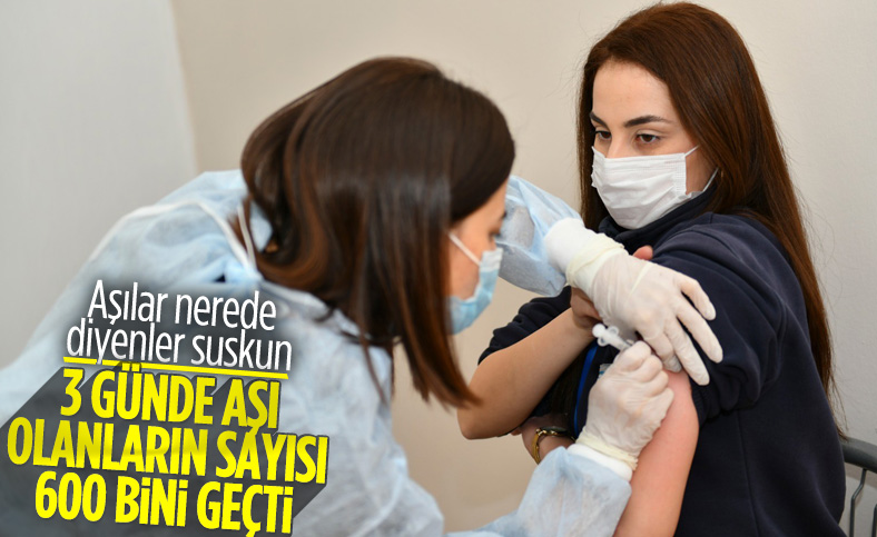 Türkiye'de korona aşısı olanların sayısı 600 bini geçti
