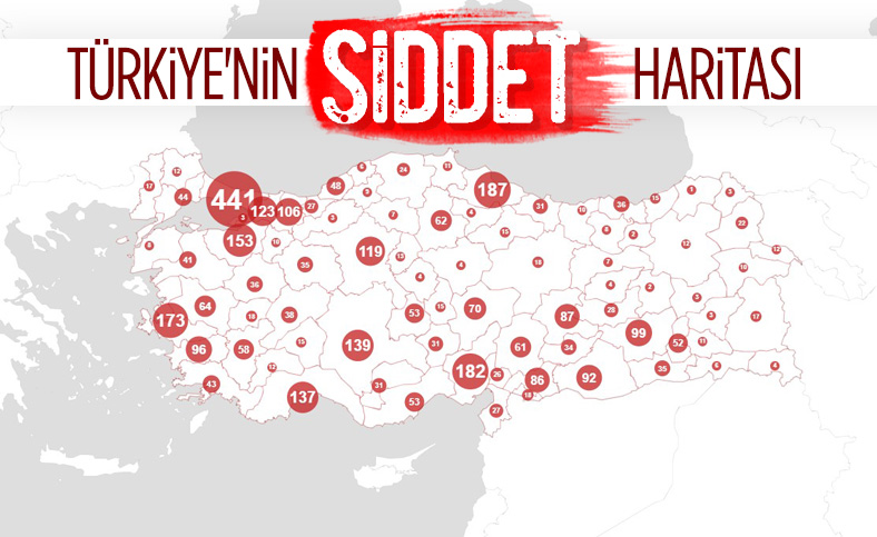 Türkiye'nin 2020 silahlı şiddet haritası