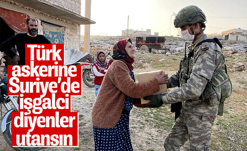 Mehmetçik'ten Suriye'de ihtiyaç sahiplerine kıyafet ve gıda yardımı