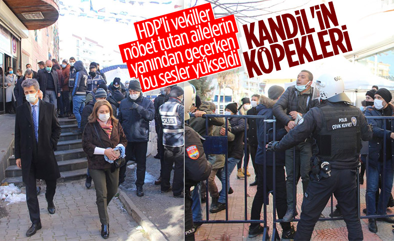 HDP'li milletvekili evlat nöbetindeki ailelere zafer işareti yaptı