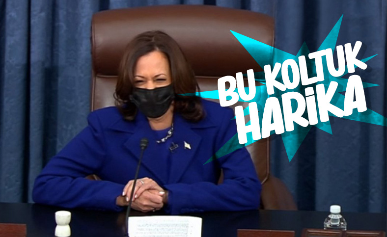 Kamala Harris, Senato'da konuşurken kahkaha attı