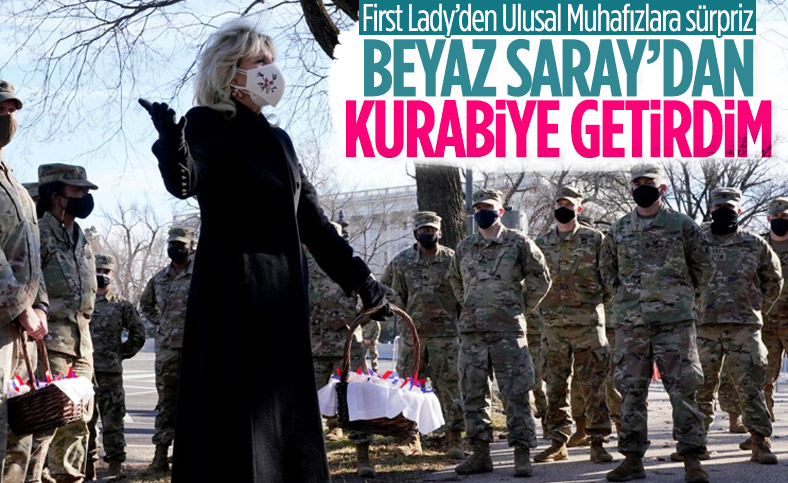 Biden'ın eşinden Ulusal Muhafızlara kurabiye sürprizi