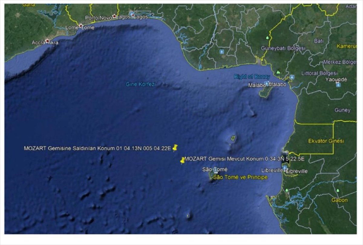 Korsanların kaçırdığı Türk gemisi Gabon da #1