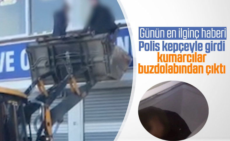 Şırnak'ta kumar oynanan salonu polis iş makinesiyle bastı