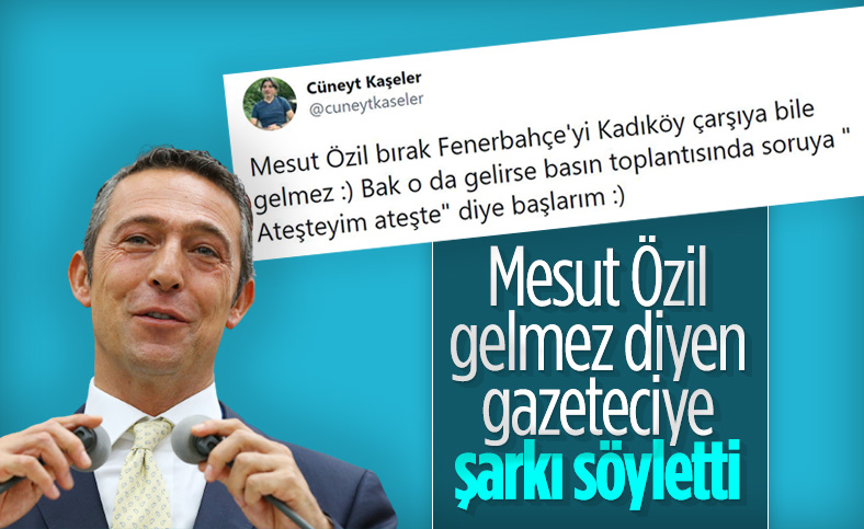 Mesut Özil'in imza töreninde Cüneyt Kaşeler'e tweet hatırlatması