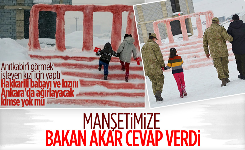 Hulusi Akar, kardan Anıtkabir yapan Hakkarili aileyi Ankara'ya davet etti