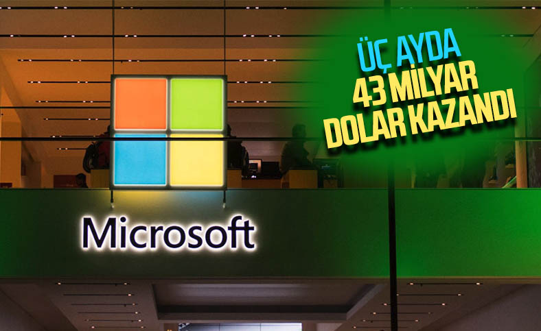 Microsoft, son çeyrekte 43 milyar dolar gelir elde etti
