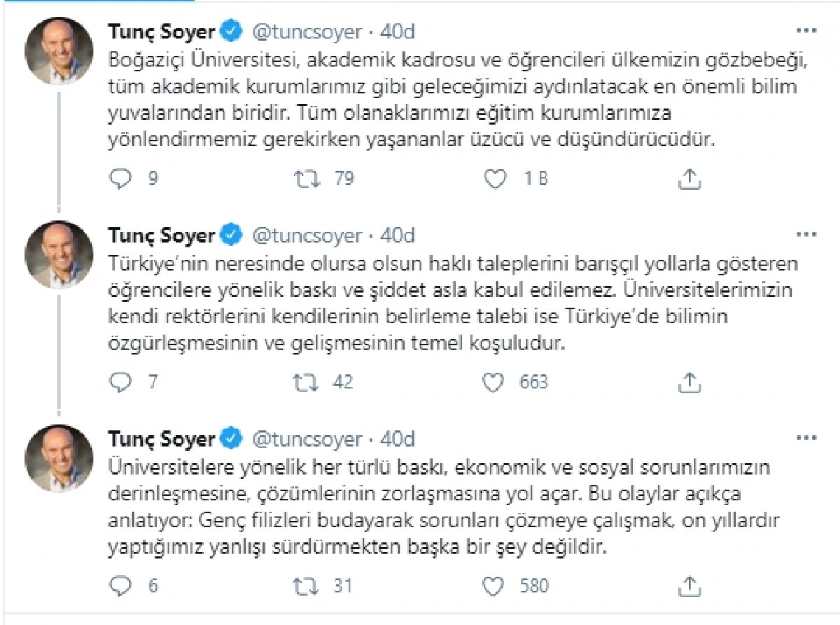 Tunç Soyer den Boğaziçi protestolarına destek #2