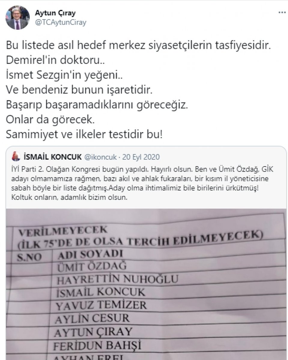 Meral Akşener, Aytun Çıray ı başdanışmanı olarak atadı #1