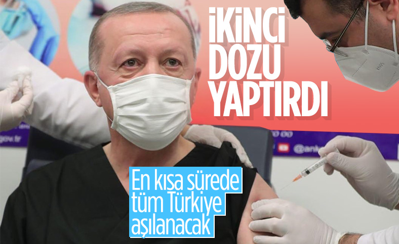 Cumhurbaşkanı Erdoğan, ikinci doz aşıyı oldu