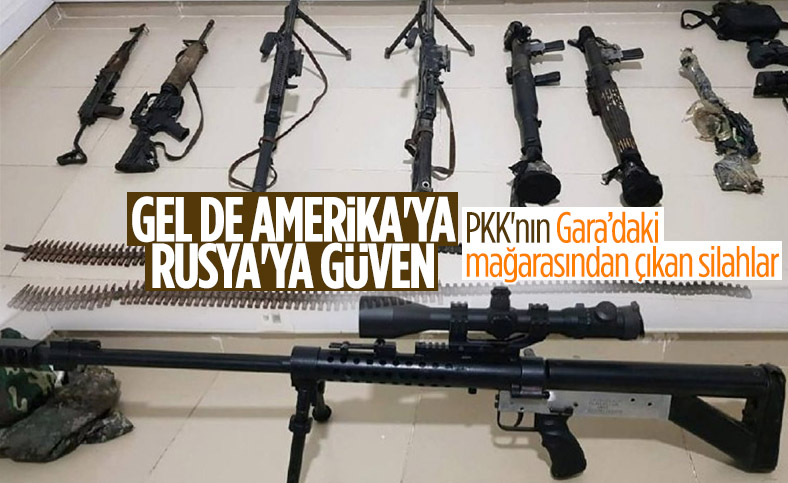 Gara'daki mağarada çok sayıda silah ve mühimmat bulundu