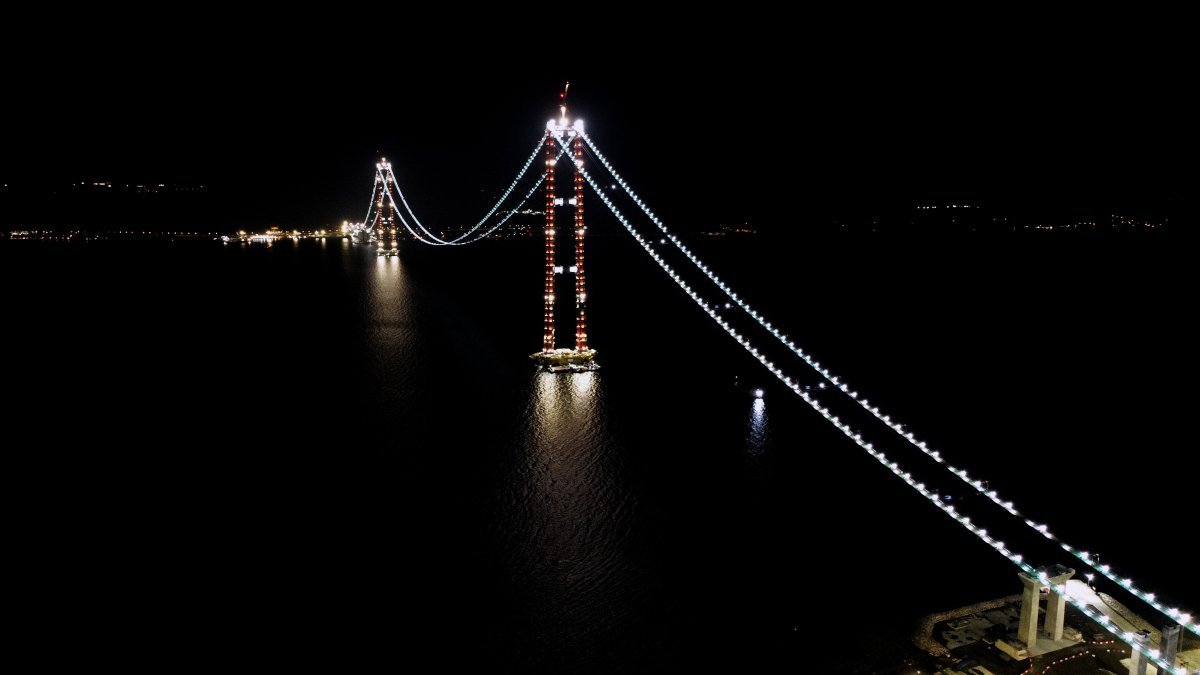 Çanakkale 1915 Bridge (the World's Longest Suspension Bridge) On The ...