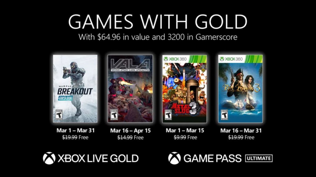 Xbox Live Gold abonelerine martta sunulacak ücretsiz oyunlar