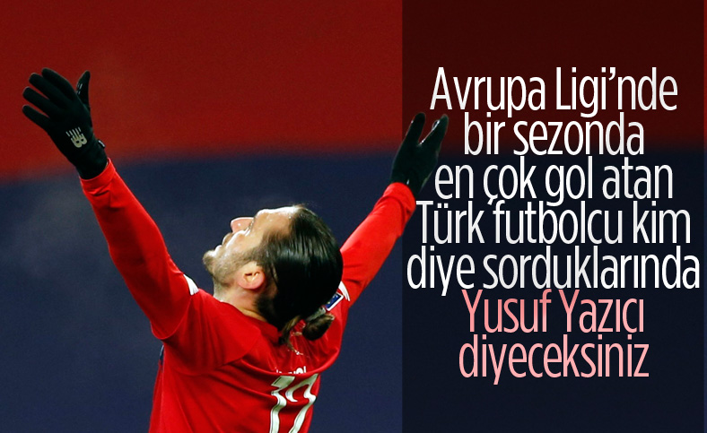 Yusuf Yazıcı Avrupa Ligi'nde bir sezonda en çok gol atan Türk oldu