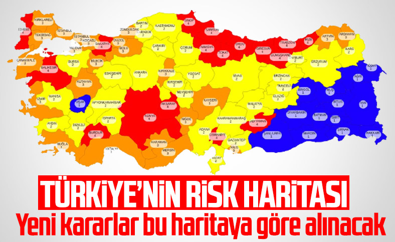 81 ilin koronavirüs risk haritası