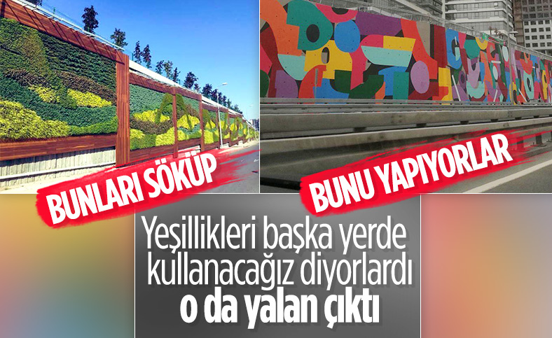 Maltepe'de dikey bahçeler söküldü