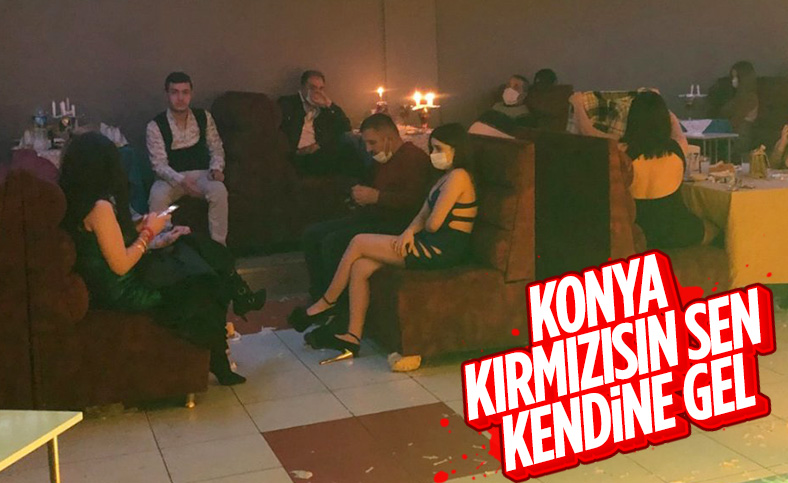Kırmızı listedeki Konya'da eğlence merkezine baskın