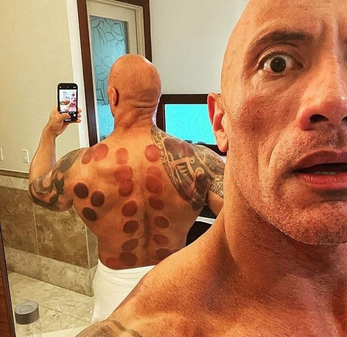 Hijama pose #1 by Dwayne Johnson