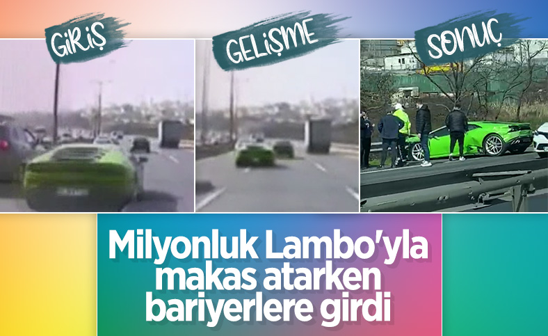 Lamborghini ile makas atarken kaza yaptı