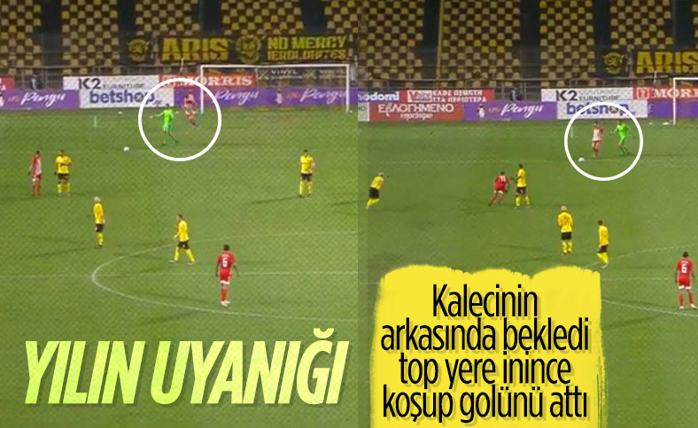 Kalecinin arkasında bekleyen Bouchalakis golünü attı