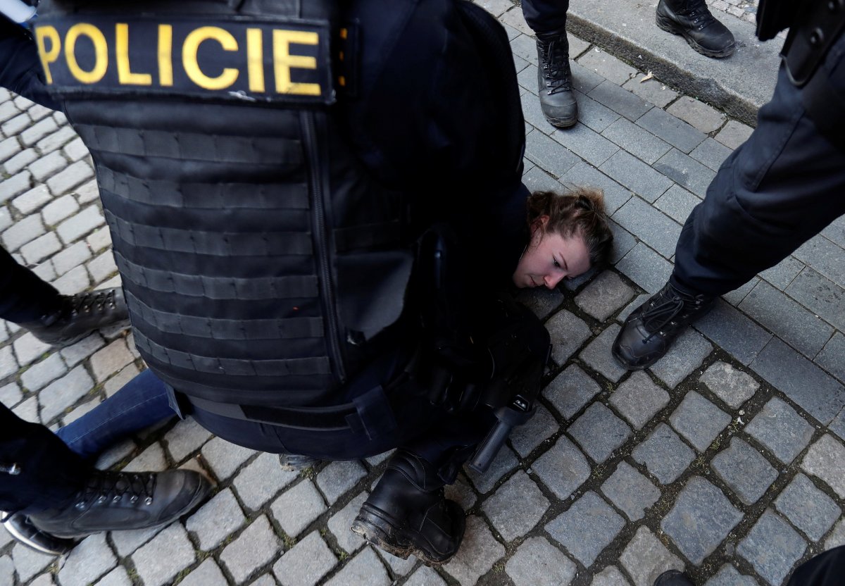 Government's coronavirus restrictions protested in Prague #3