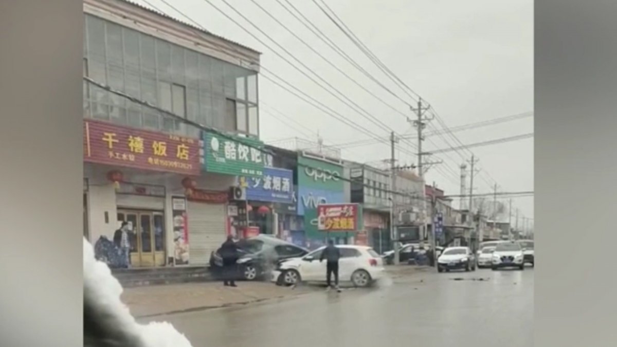He crashed into his father-in-law’s car multiple times in China