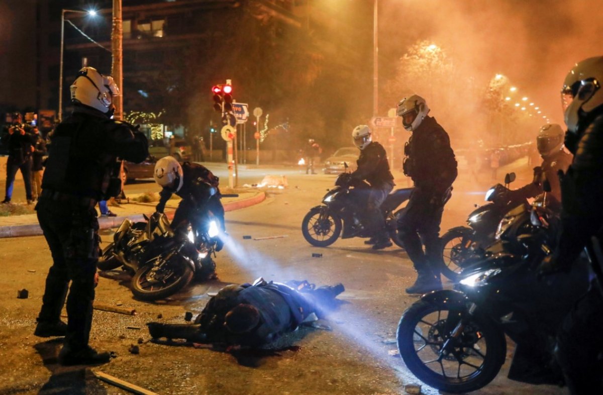 Protesters clash with police in Athens #8