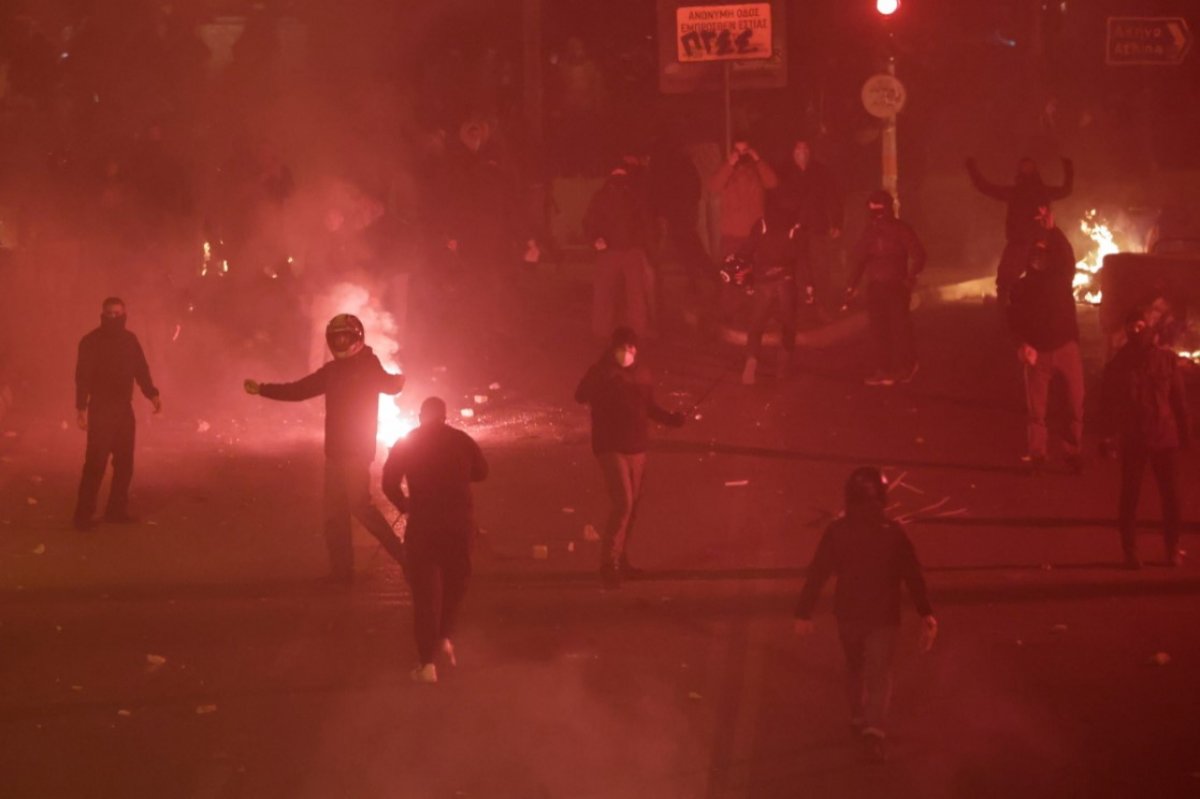 Protesters clash with police in Athens #6