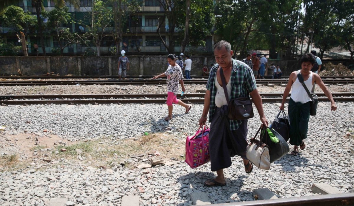 In Myanmar, security forces evicted striking railway workers from their homes #11