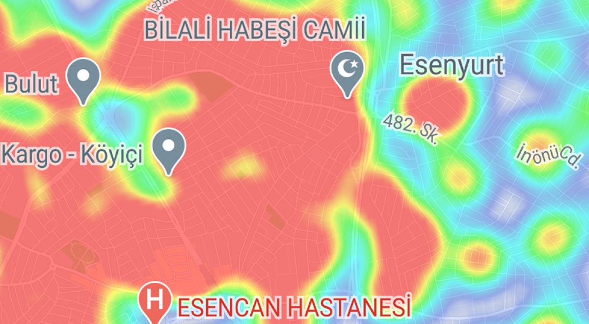 Case density by districts in Istanbul #18