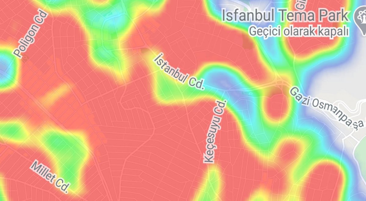 Case density by districts in Istanbul #21