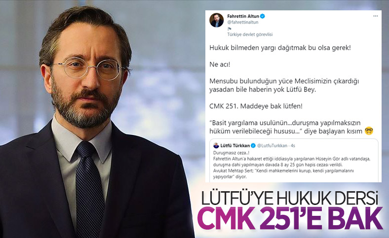 Fahrettin Altun'dan Lütfü Türkkan'a hukuk dersi
