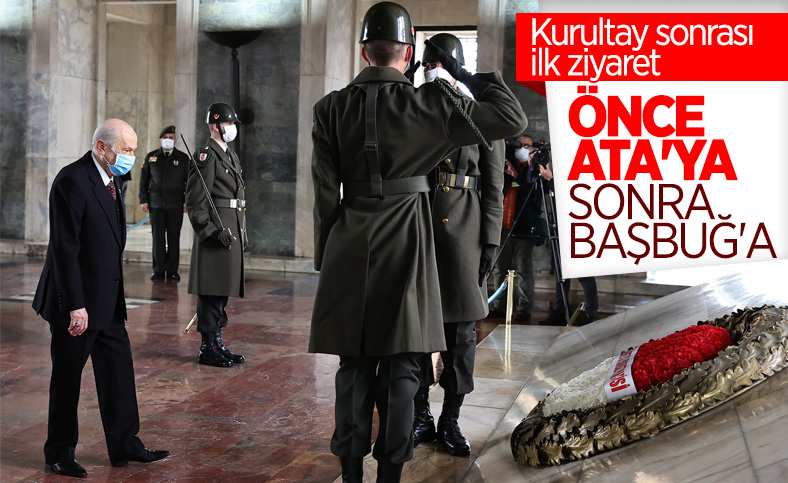 Devlet Bahçeli'den Anıtkabir'e ve Alparslan Türkeş'in kabrine ziyaret