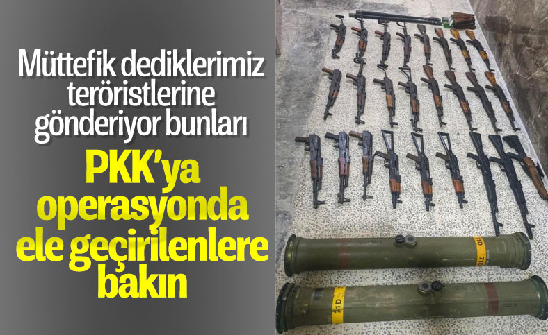 Suriye'de teröristlere ait 2 TOW füzesi, 24 Kalaşnikof ele geçirildi