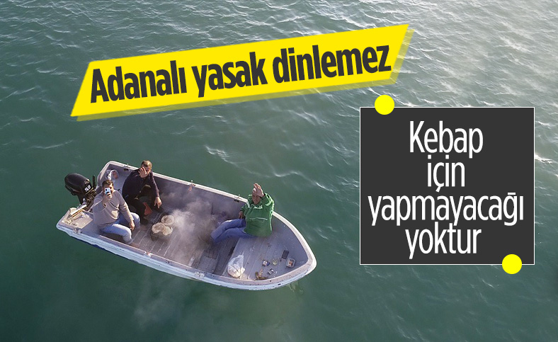 Adana'da 3 arkadaş teknede mangal yaktı