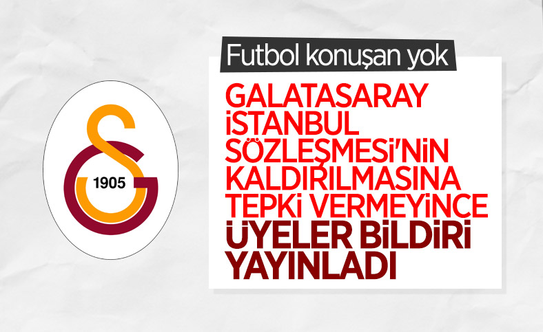 Galatasaray Spor Kulübü üyelerinden İstanbul Sözleşmesi ilanı