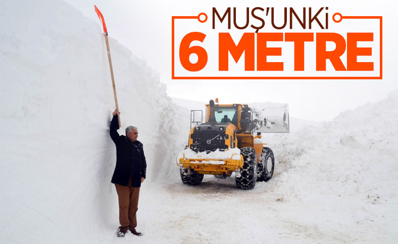 Muş'ta kar kalınlığı 6 metreye ulaştı