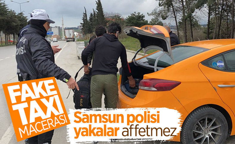 Samsun'da 9 Afgan 2 ticari takside yakalandı