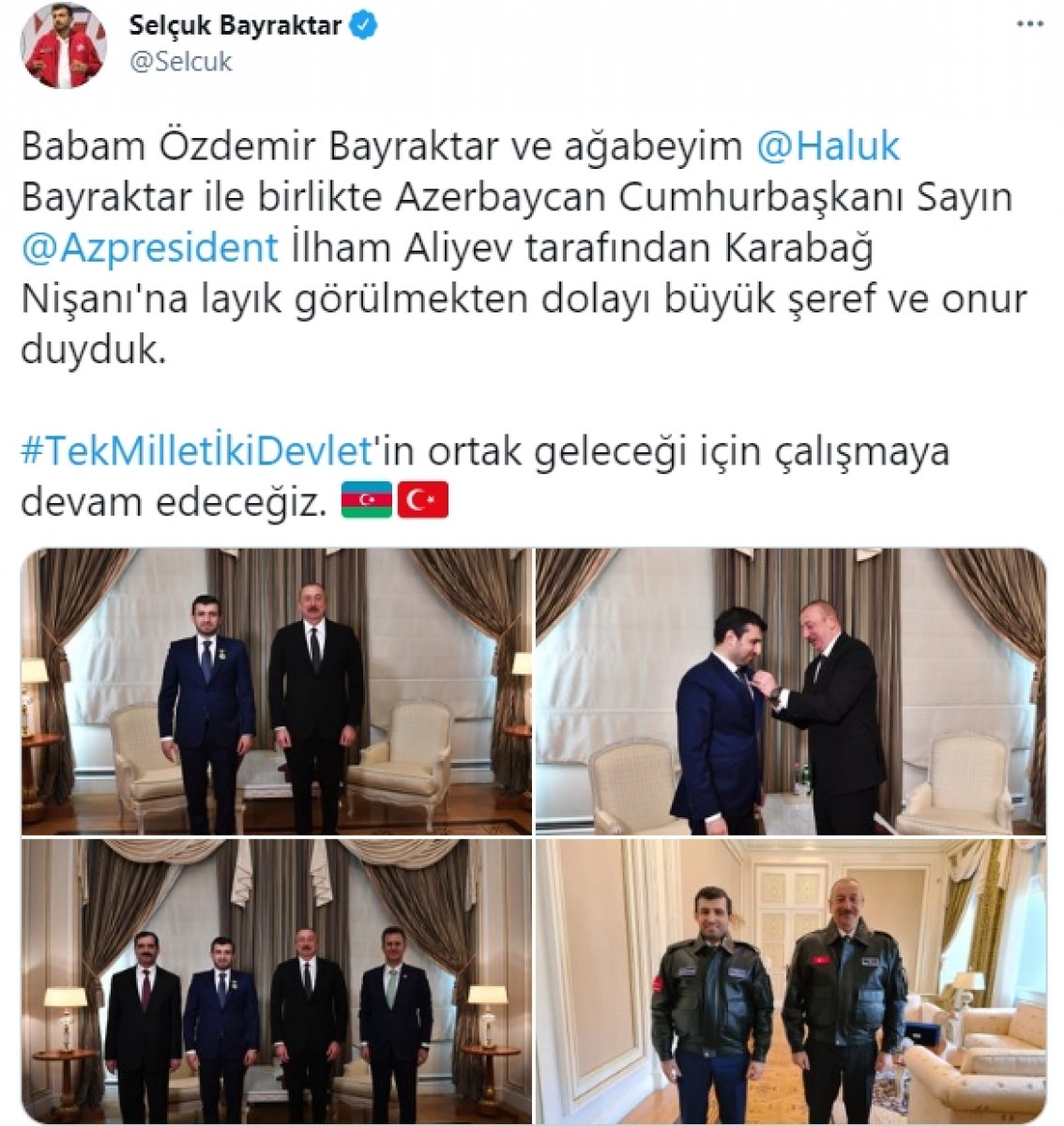 İlham Aliyev, Selçuk Bayraktar a madalya taktı #1