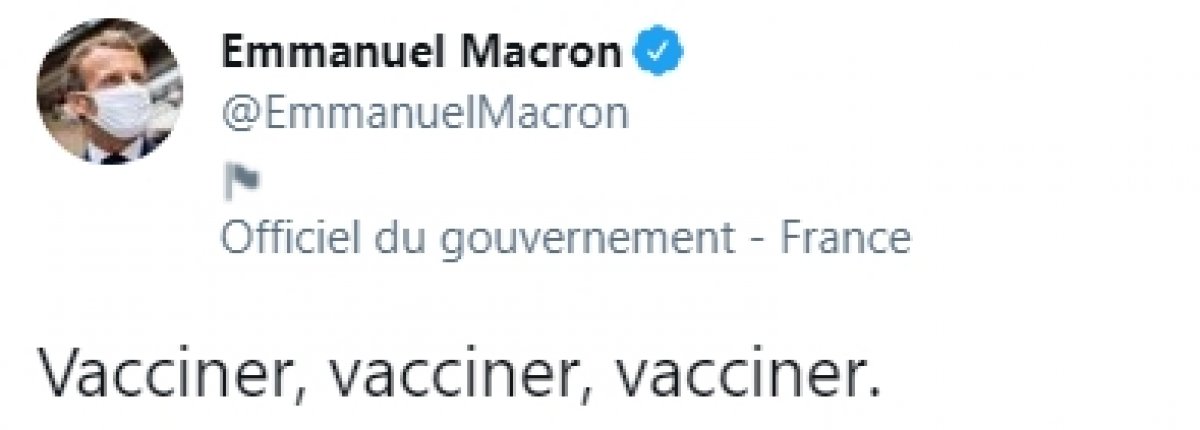 Emmanuel Macron: Aşı, aşı ,aşı