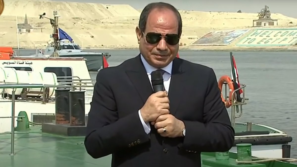 Sisi's speech was interrupted by the siren sounding ship #1