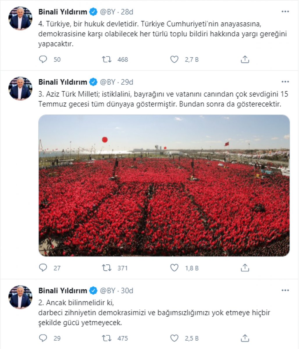 Binali Yıldırım'dan bildiri yayınlayan 103 askere sert tepki